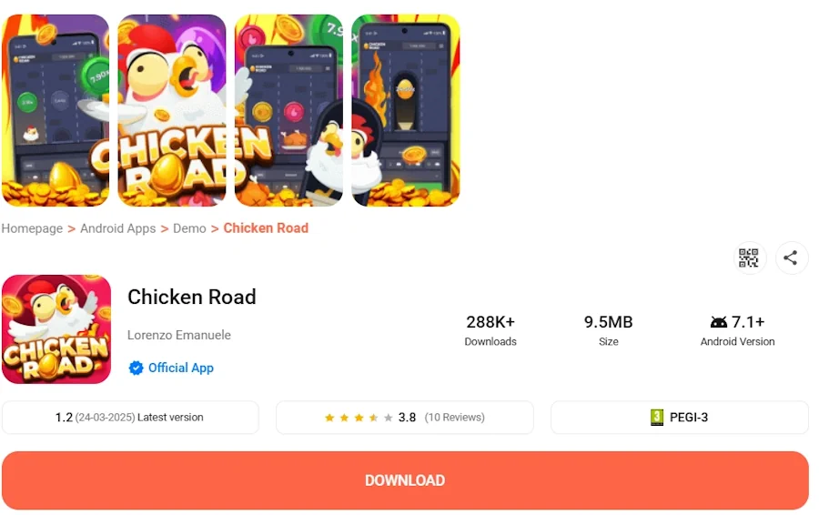 Aptoide chicken road
